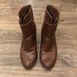 Nine West Cognac Ankle Booties
